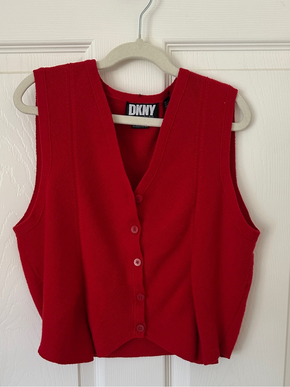 Vintage DKNY red button vest